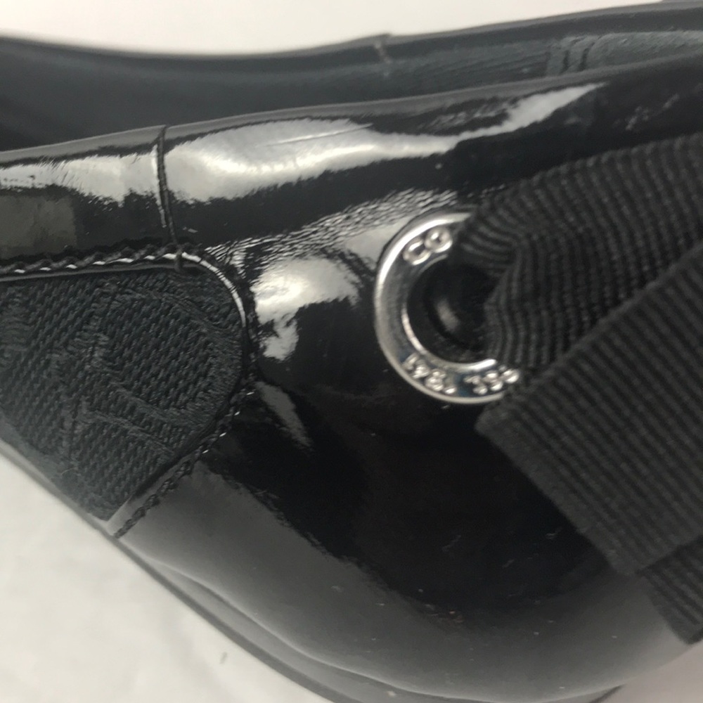 COACH REAGAN BLACK FLATS SIZE 8 M SIGNATURE PRINT - Picture 5 of 11